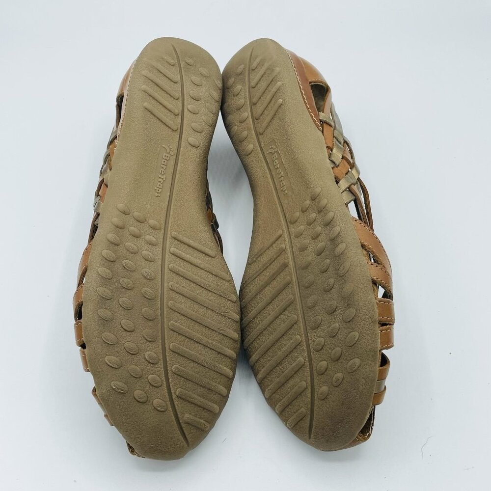 Baretraps Sandal Womens Size 9 M Brown Leather Flats Shoes Slip On Strappy - Picture 9 of 11